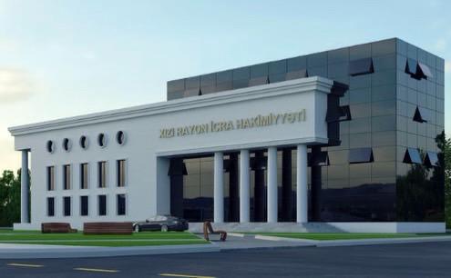 Xızı Rayon İcra Hakimiyyətinin inzibati binası. Ətraflı:Seramik və aluminum işləri.