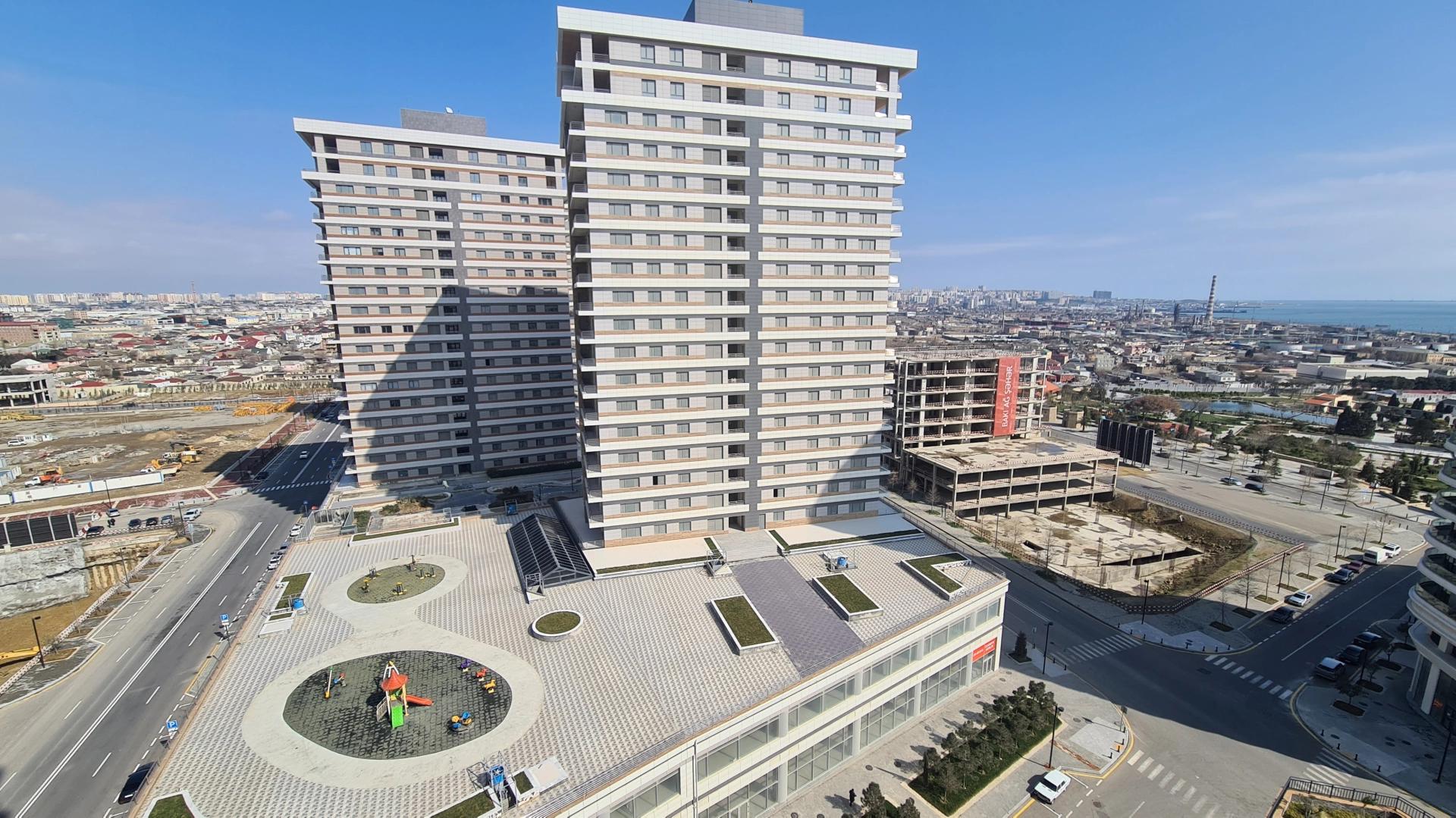 Rich Tower-Baku white city. Ətraflı:Binanın keramika ilə üzlənməsi işləri.